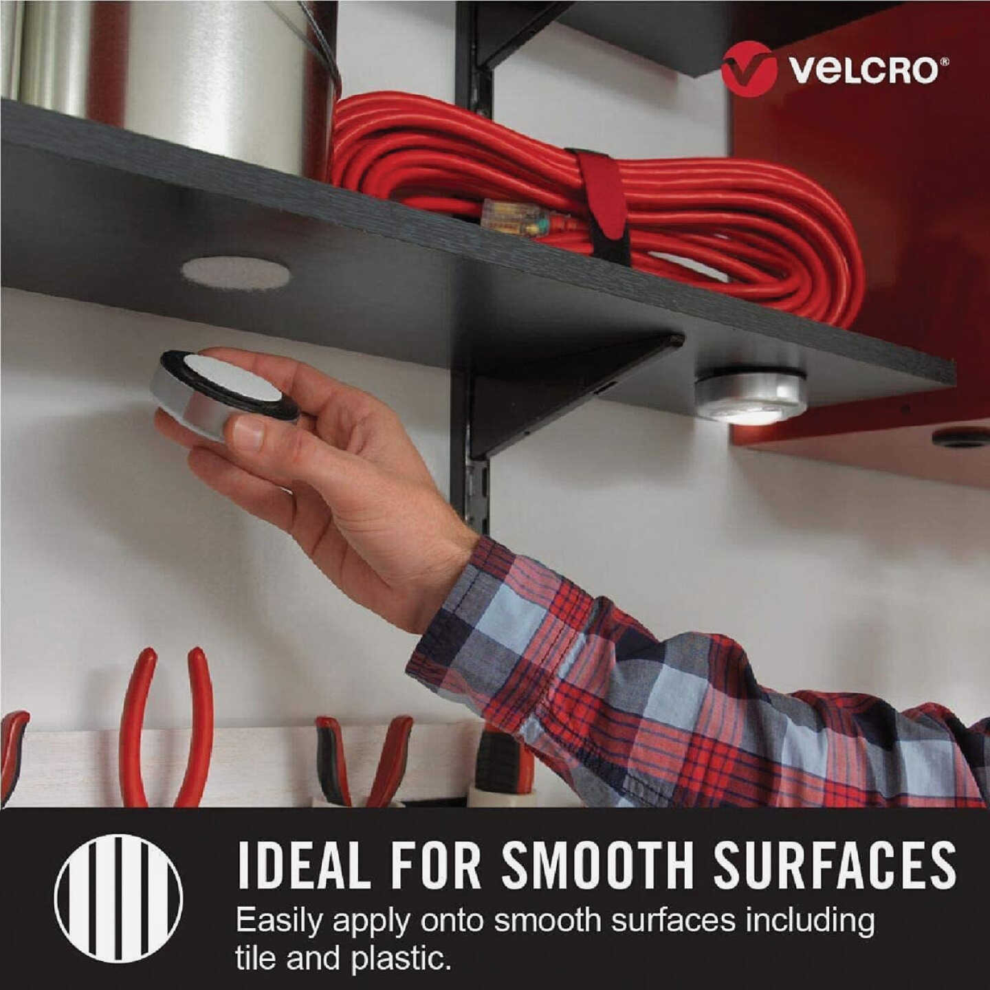 VELCRO Brand 2 In. x 4 In. White Industrial Strength Hook & Loop Strip (2-Count) Image 4