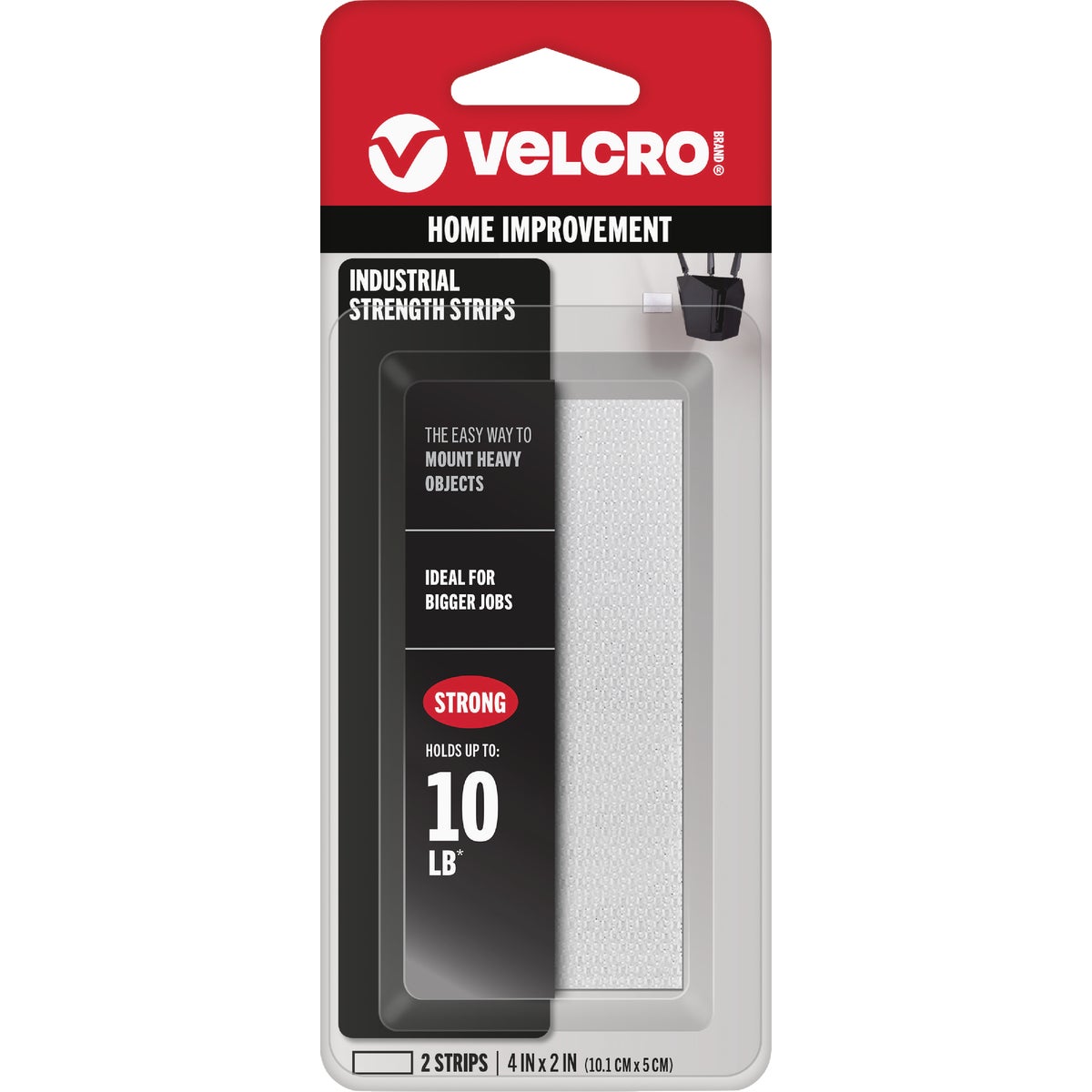 VELCRO Brand 2 In. x 4 In. White Industrial Strength Hook & Loop Strip (2-Count)