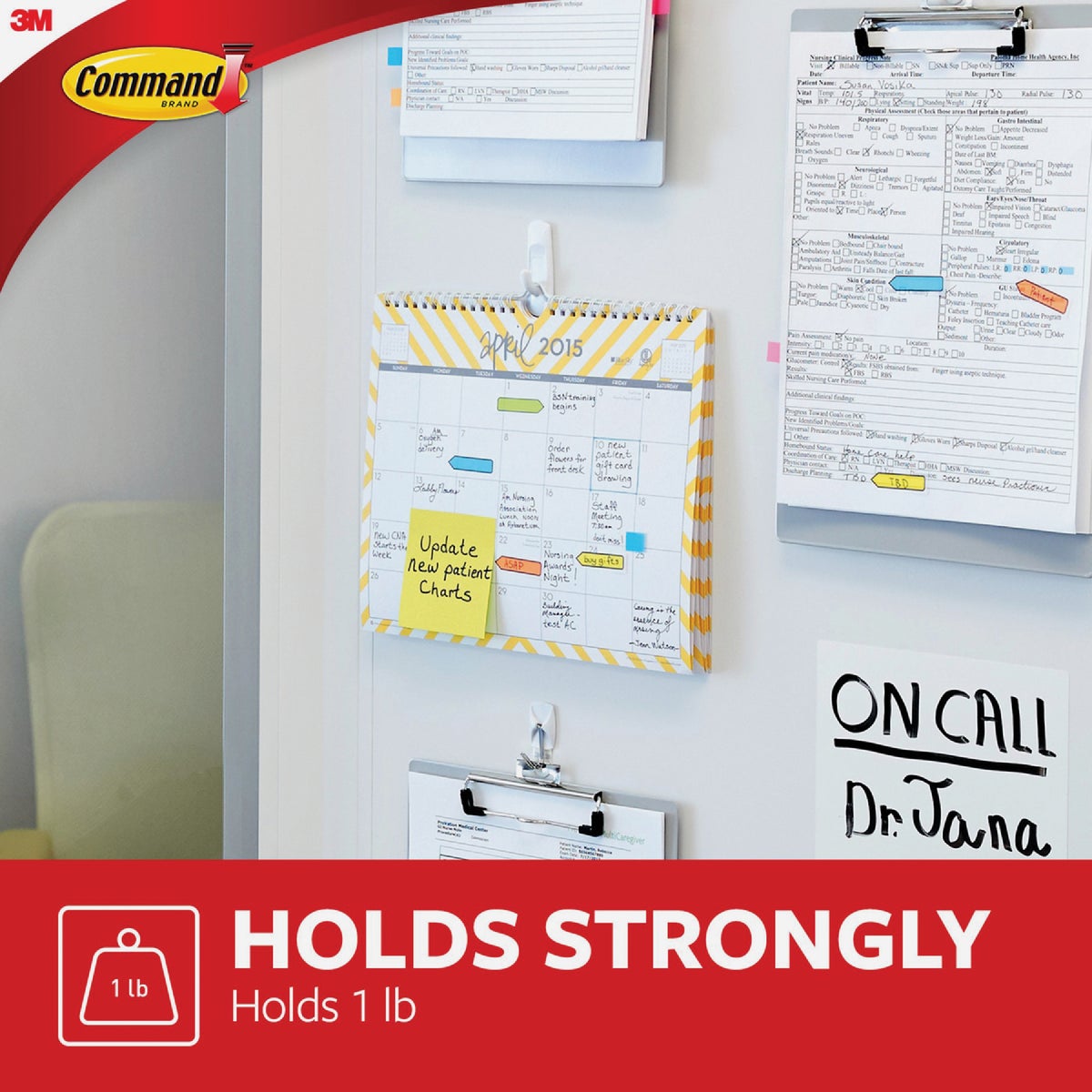 Command Small Utility Hook, White, 2 Hooks, 4 Strips Image 3