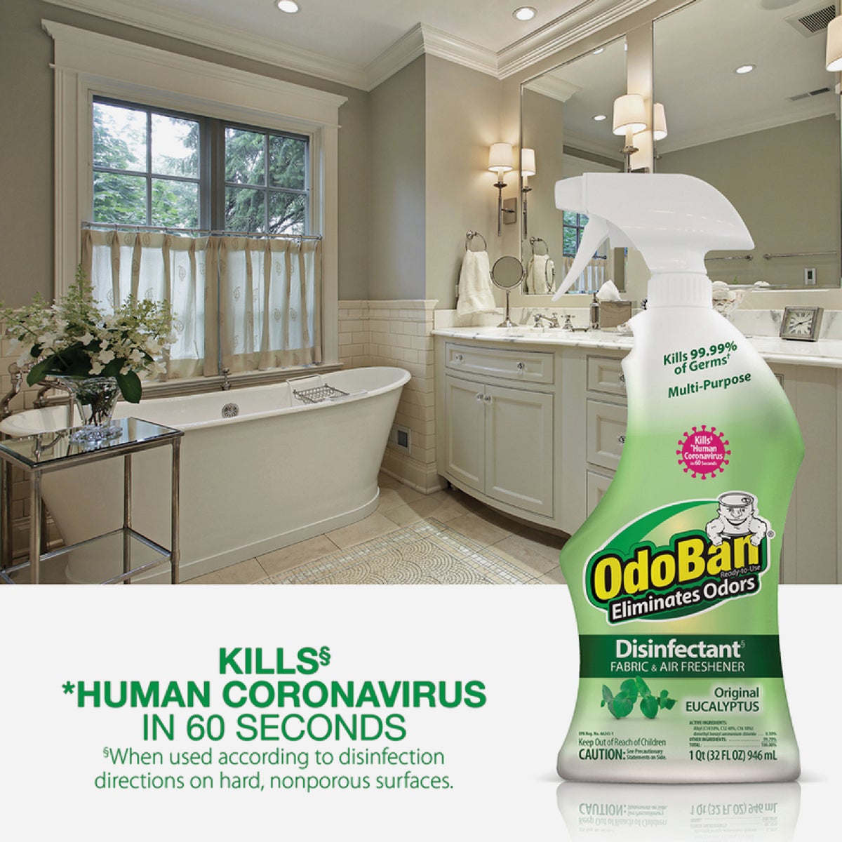 OdoBan 32 Oz. Eucalyptus Washable Surface Sanitizer & Deodorizer Image 2