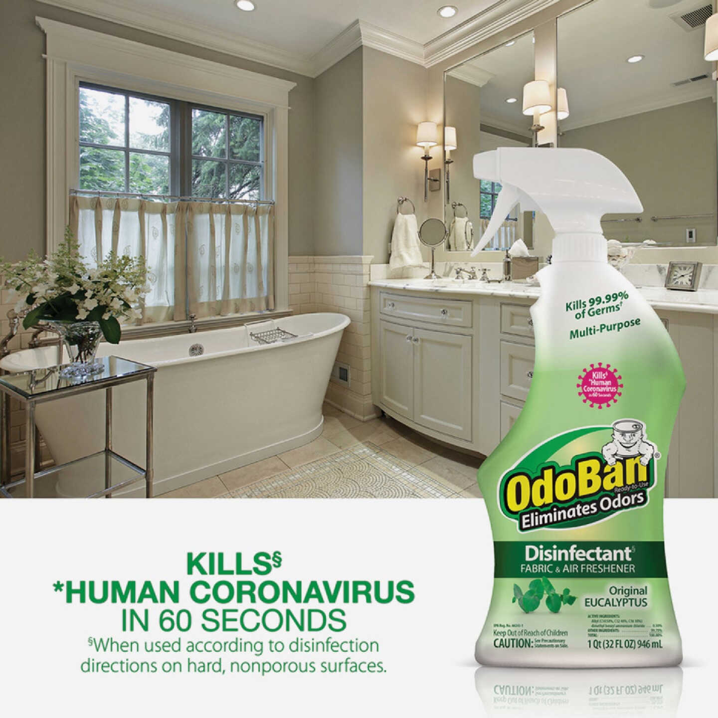 OdoBan 32 Oz. Eucalyptus Washable Surface Sanitizer & Deodorizer Image 2