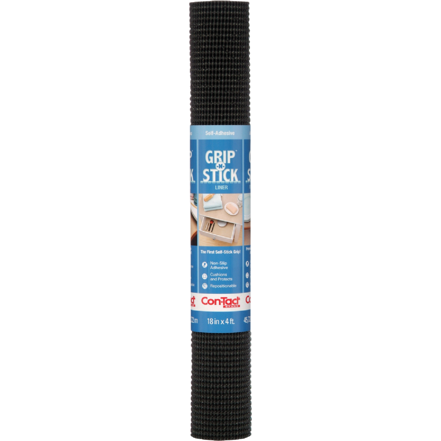 Con-Tact Grip-N-Stick 18 In. x 4 Ft. Black Self-Adhesive Shelf Liner Image 1