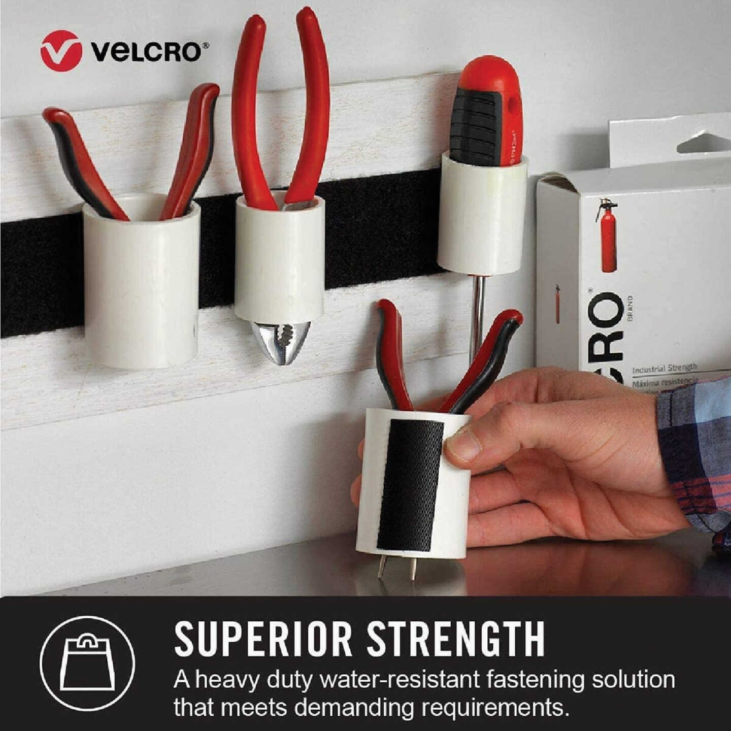 VELCRO Brand 2 In. x 15 Ft. White Industrial Strength Hook & Loop Roll Image 2