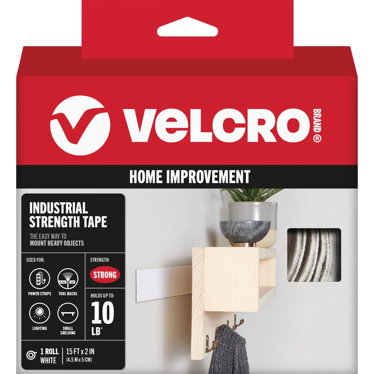 VELCRO Brand 2 In. x 15 Ft. White Industrial Strength Hook & Loop Roll