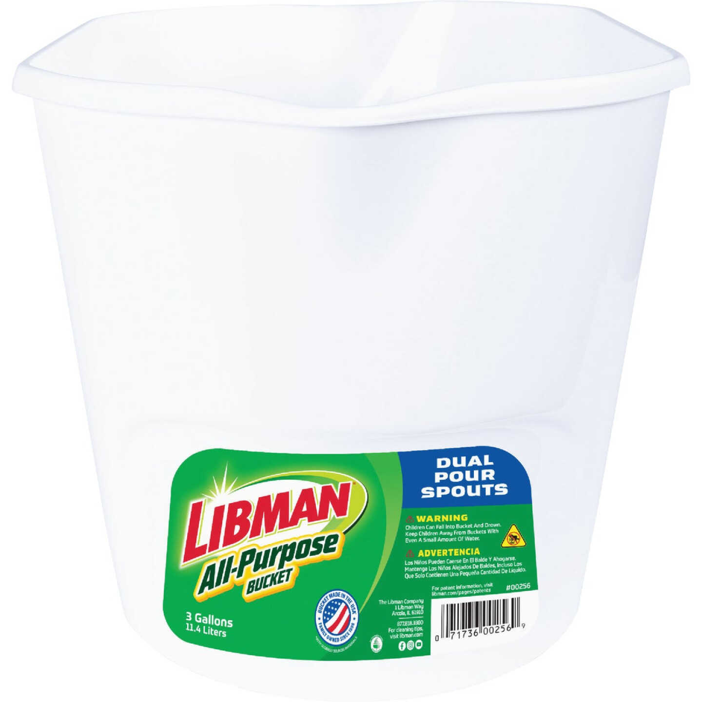 Libman 3 Gal. White All-Purpose Dual Spout Bucket Image 1