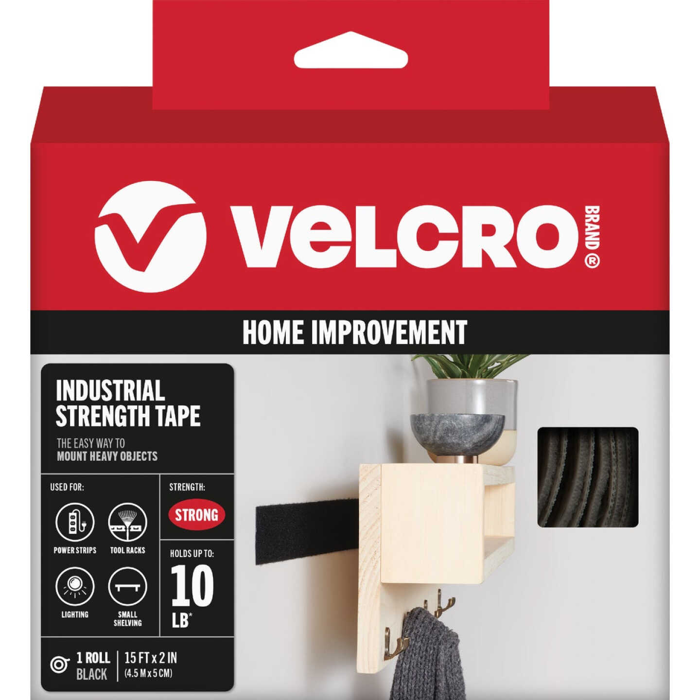 VELCRO Brand 2 In. x 15 Ft. Black Industrial Strength Hook & Loop Roll Image 1