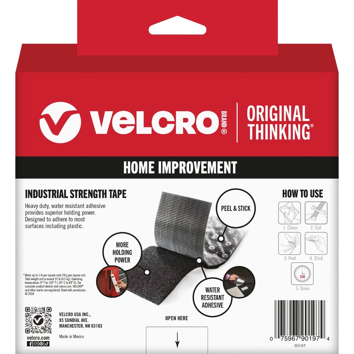 VELCRO Brand 2 In. x 15 Ft. Black Industrial Strength Hook & Loop Roll Image 4