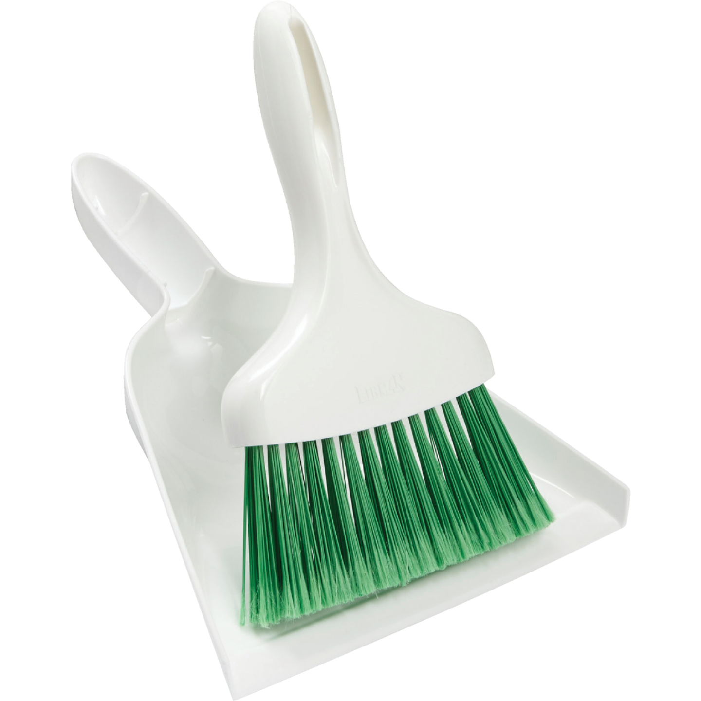 Libman 7 In. Poly Whisk Broom with Dust Pan, Green Bristles Image 1