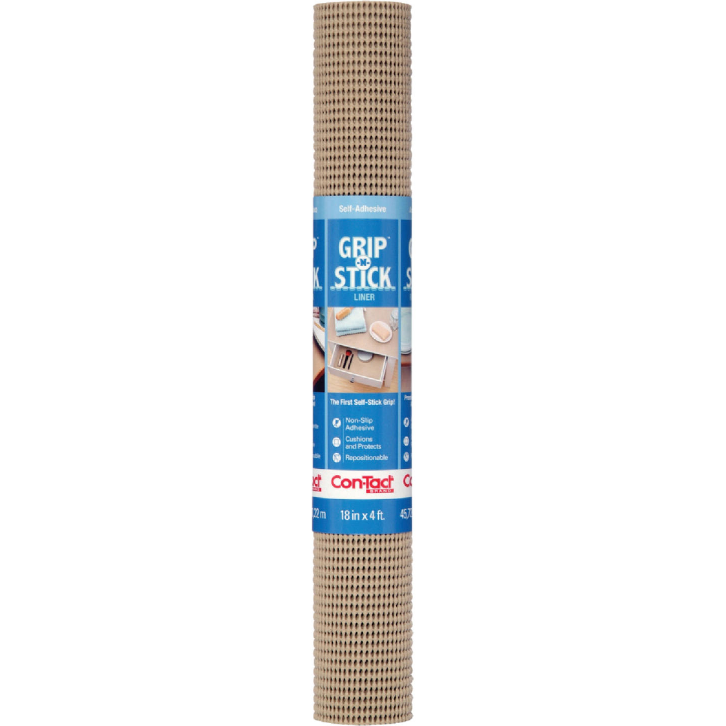 Con-Tact Grip-N-Stick 18 In. x 4 Ft. Taupe Self-Adhesive Shelf Liner Image 1