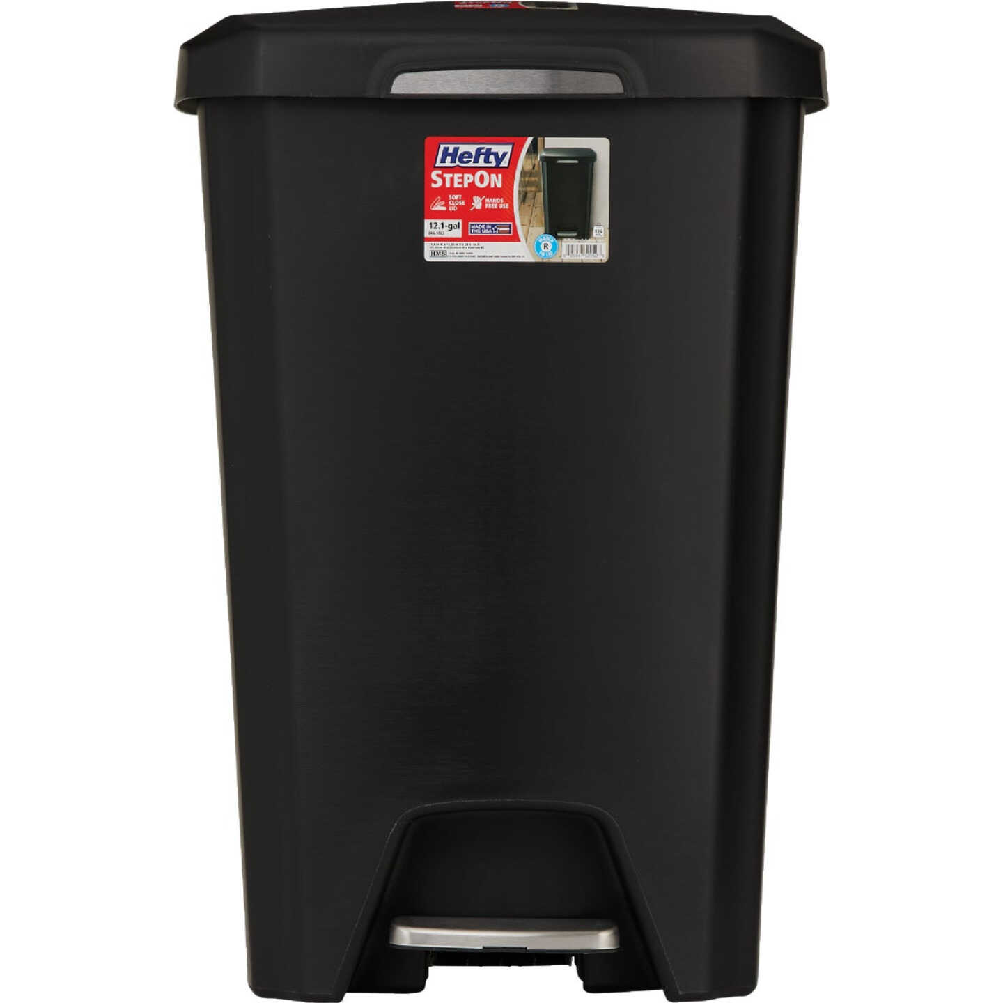 Hefty 12.1 Gal. StepOn Trash Can Image 2