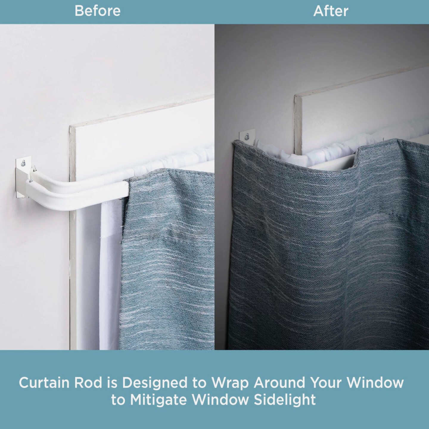 Kenney 28 In. To 48 In. Double White Curtain Rod Image 3