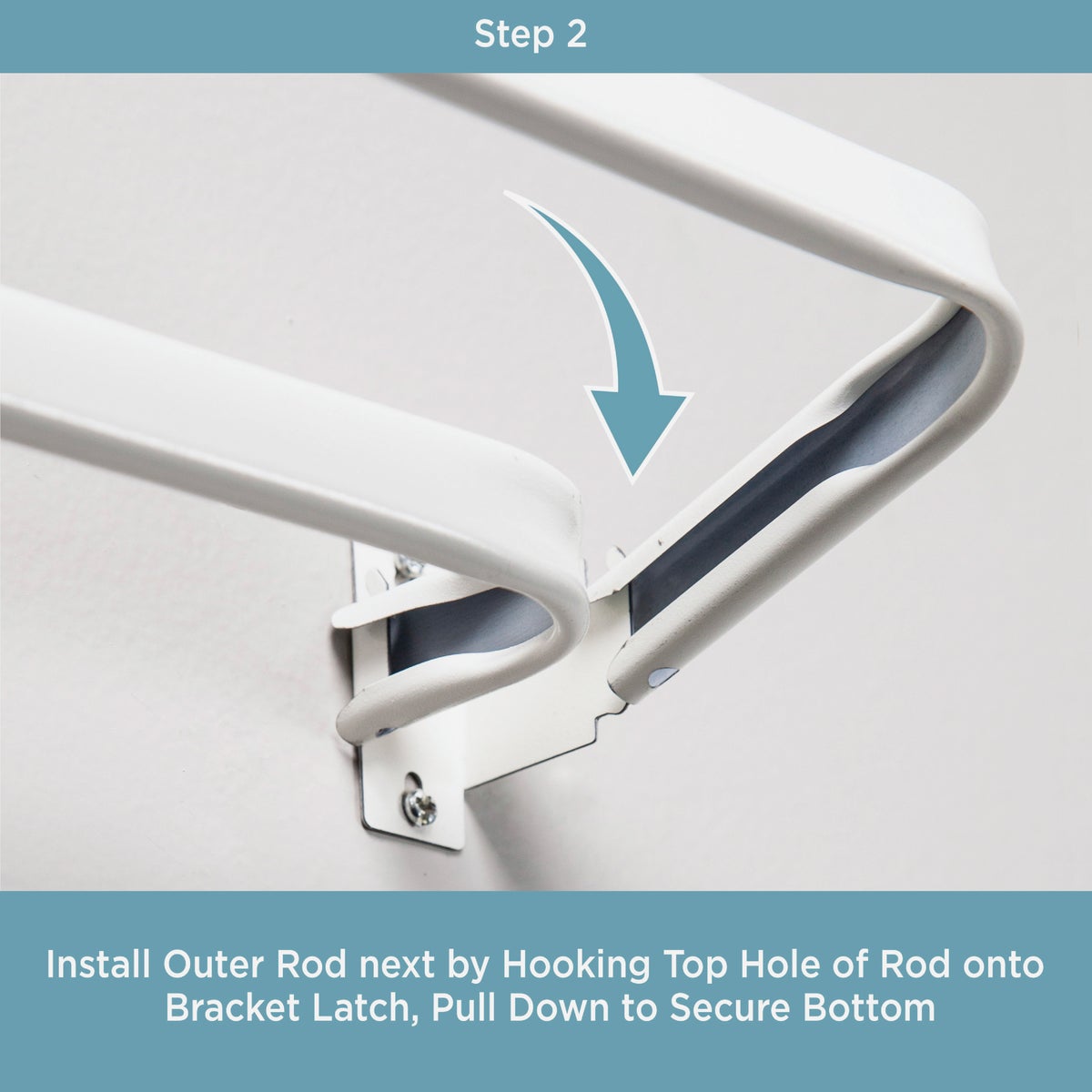 Kenney 28 In. To 48 In. Double White Curtain Rod Image 5