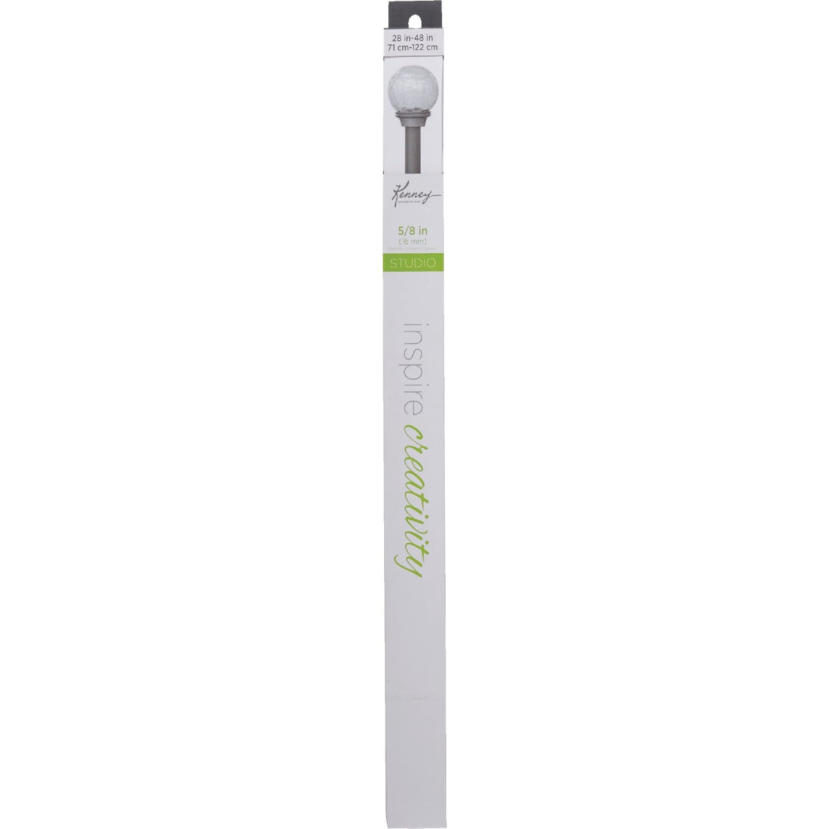 Kenney Walden 28 In. To 48 In. 5/8 In. Single Pewter Curtain Rod Image 1