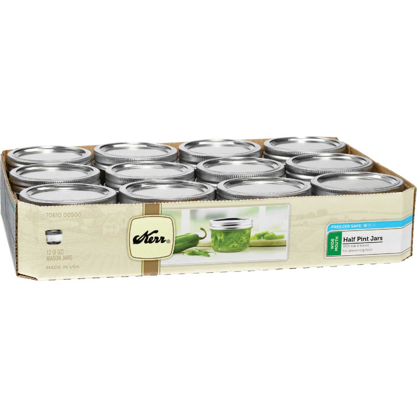 Kerr 1/2 Pint Wide Mouth Jar Image 1