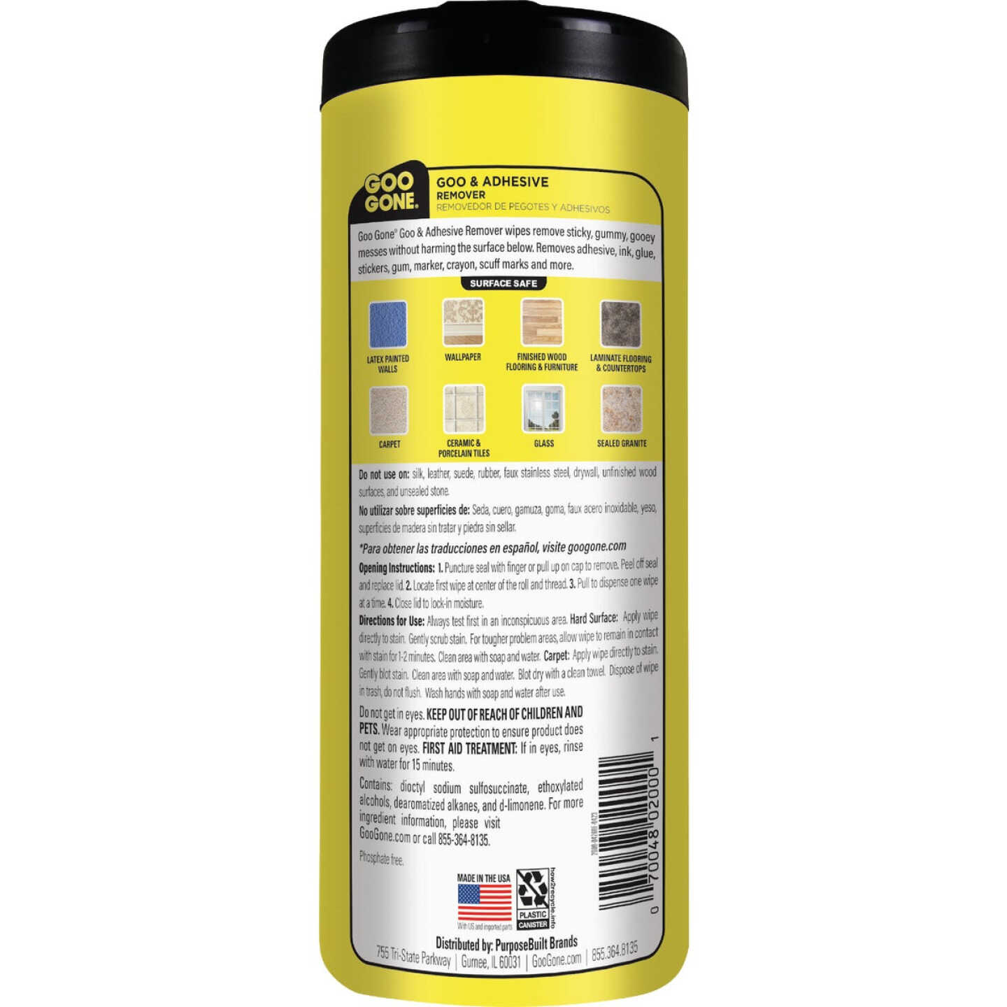 Goo Gone Tough Task Citrus 3-1/4 In. x 3-1/4 In. Multi-Purpose Wipes (24-Count) Image 3