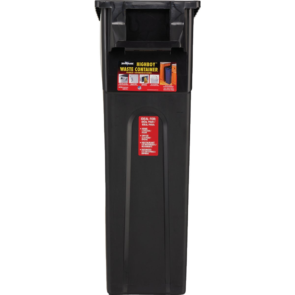 United Solutions 23 Gal. Black Trash Can Image 2