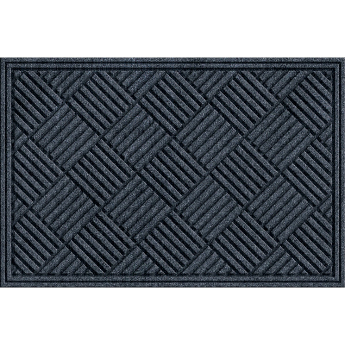 Apache Textures Smoke 24 In. x 36 In. Carpet/Recycled Rubber Door Mat Image 1