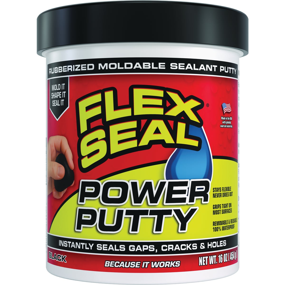 Flex Seal Power Putty 16 Oz. Black Multi-Purpose Adhesive