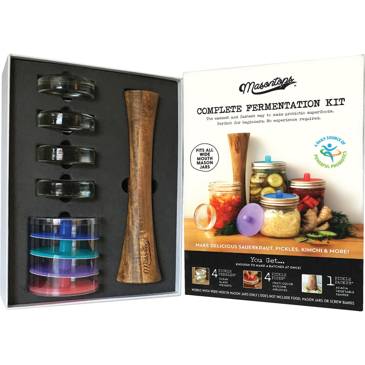 Masontops Wide Mouth Fermentation Kit (9-Piece)