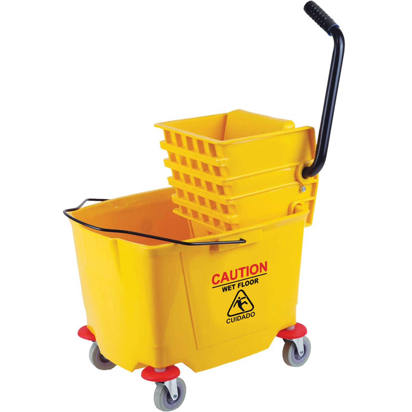 38 Qt. Down Press PVC Mop Bucket & Wringer Image 1