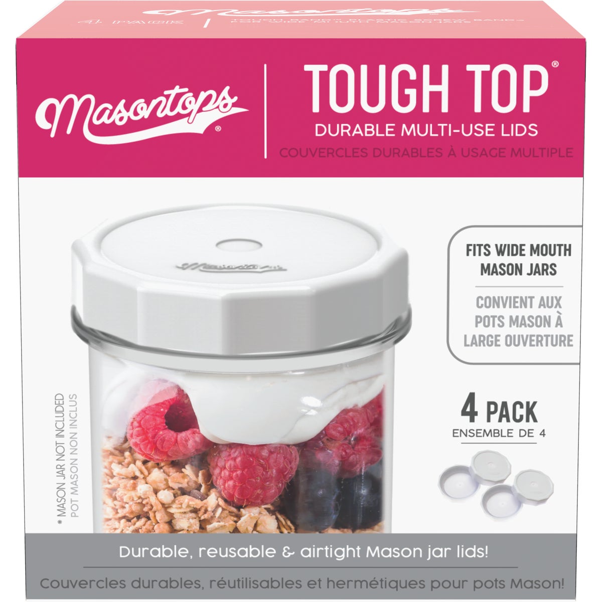 Masontops Wide-Mouth Tough Top Canning Jar Lid (4-Count) Image 3
