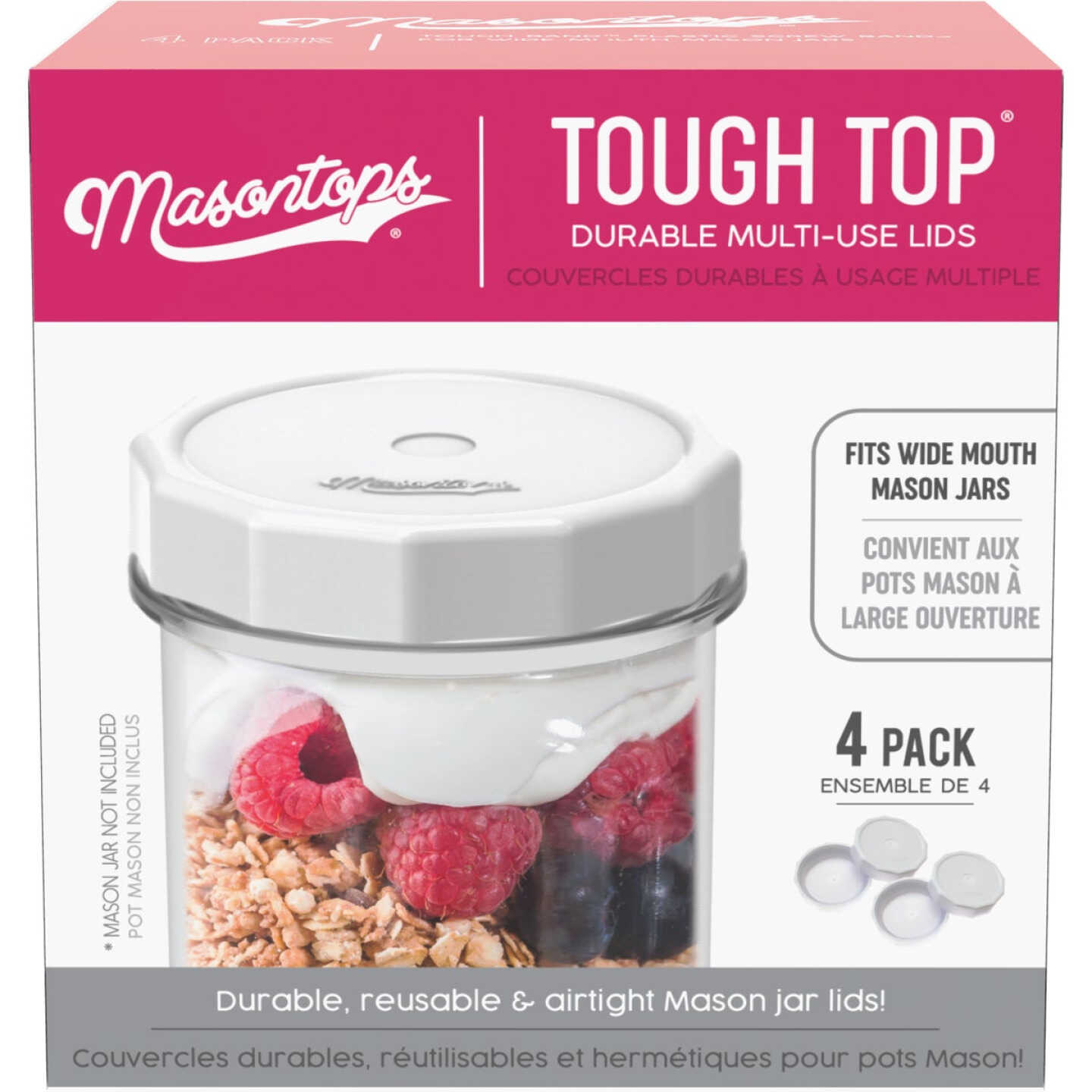 Masontops Wide-Mouth Tough Top Canning Jar Lid (4-Count) Image 3