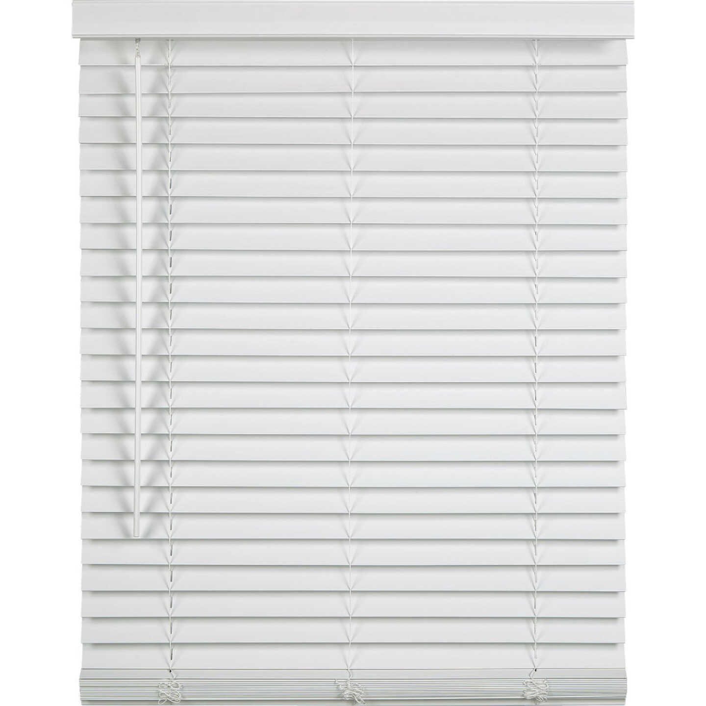 Home Impressions 23 In. x 64 In. x 2 In. White Faux Wood Cordless Blind Image 1
