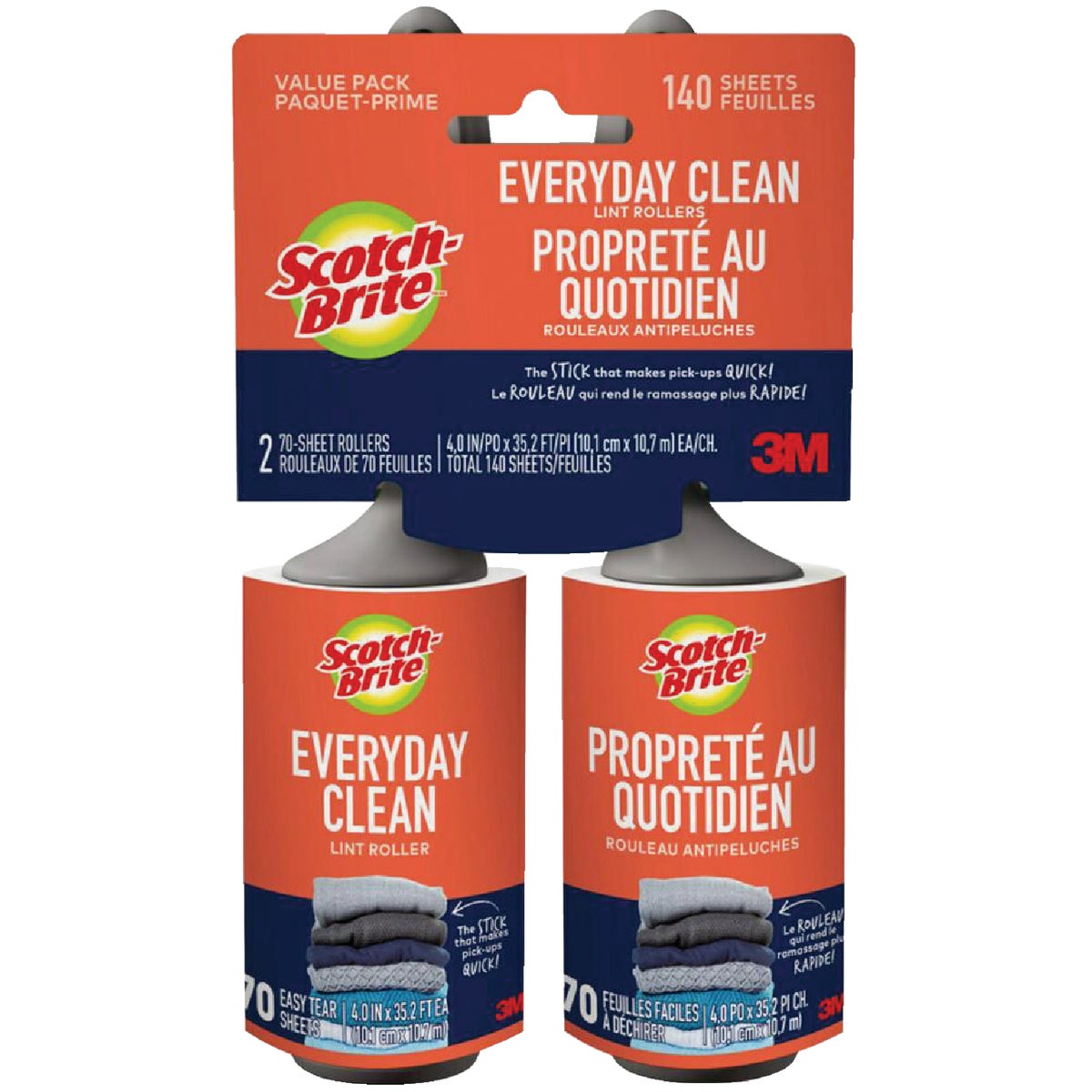 Scotch-Brite Everyday Clean 70-Sheet Lint Roller (2-Pack)