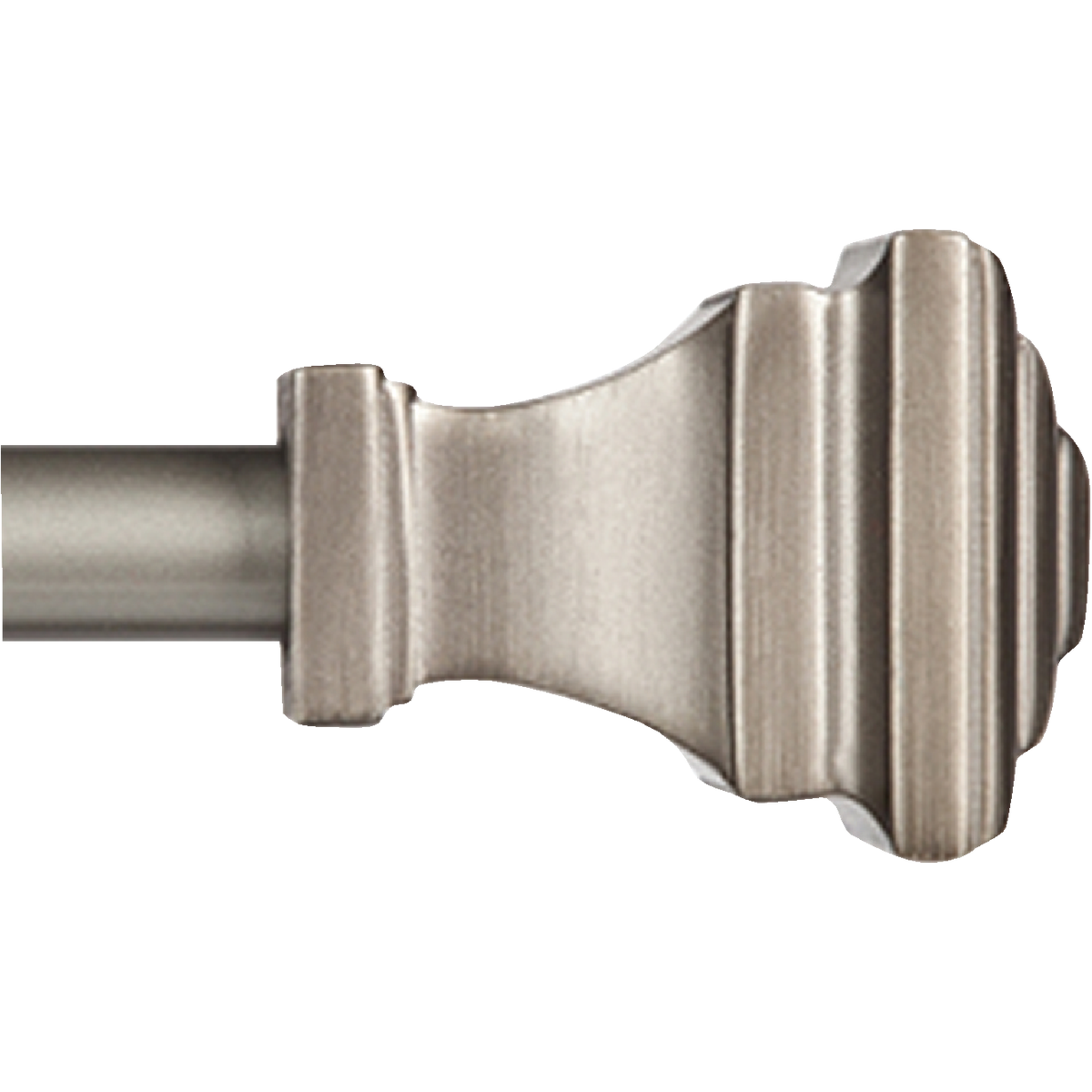 Kenney Fast Fit Milton 66 In. To 120 In. x 5/8 In. Pewter Curtain Rod Image 1