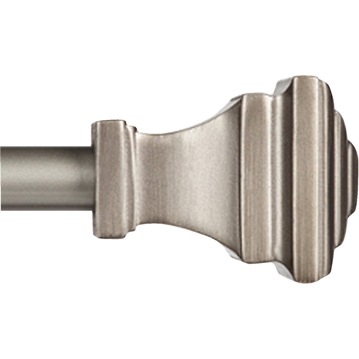 Kenney Fast Fit Milton 36 In. To 66 In. 5/8 In. Pewter Curtain Rod Image 1