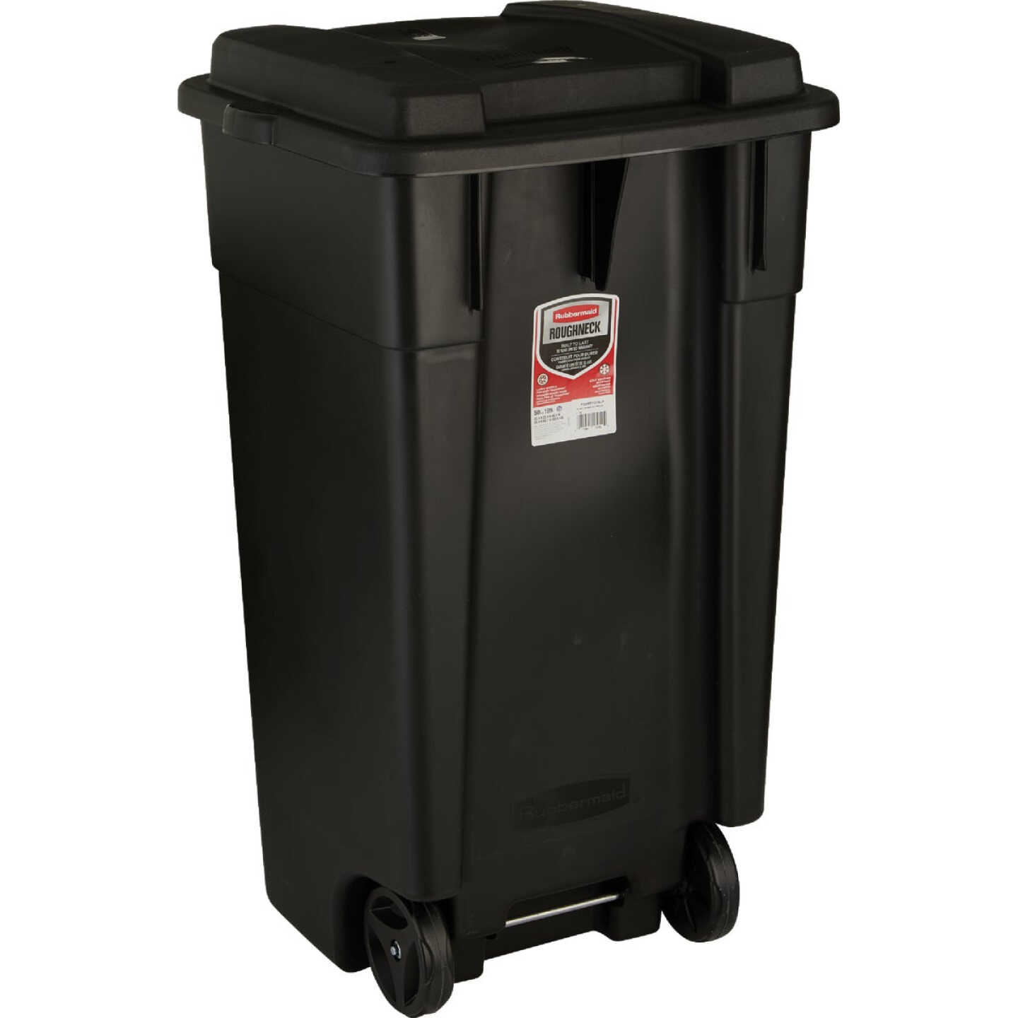 Rubbermaid 50 Gal. Black Wheeled Trash Can with Lid Image 4