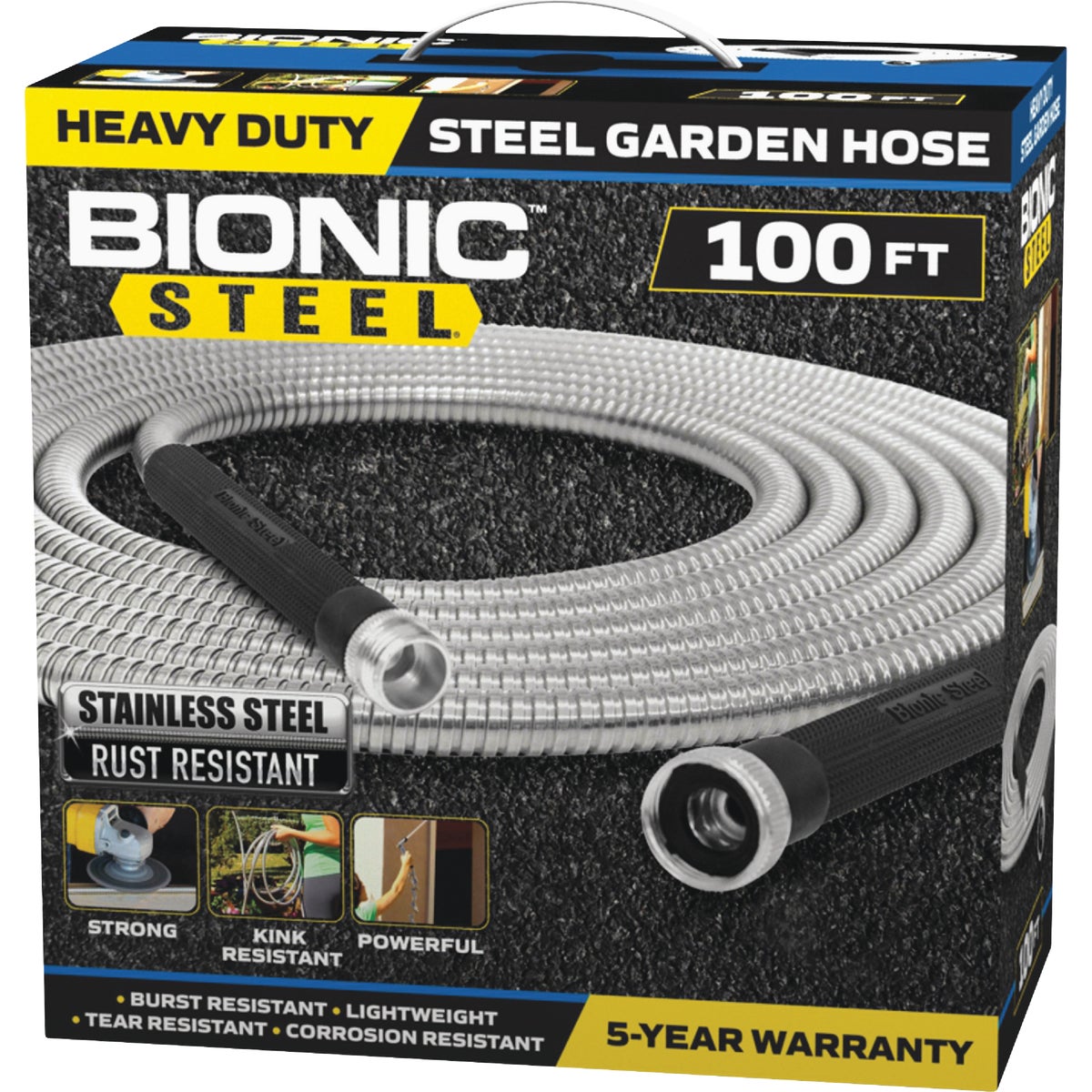 Bionic Steel Pro 5/8 In. Dia. x 100 Ft. L. Stainless Steel Garden Hose