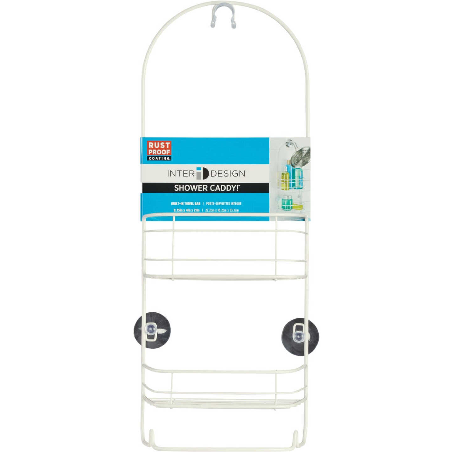 iDesign Rondo 2-Basket White Shower Caddy Image 2