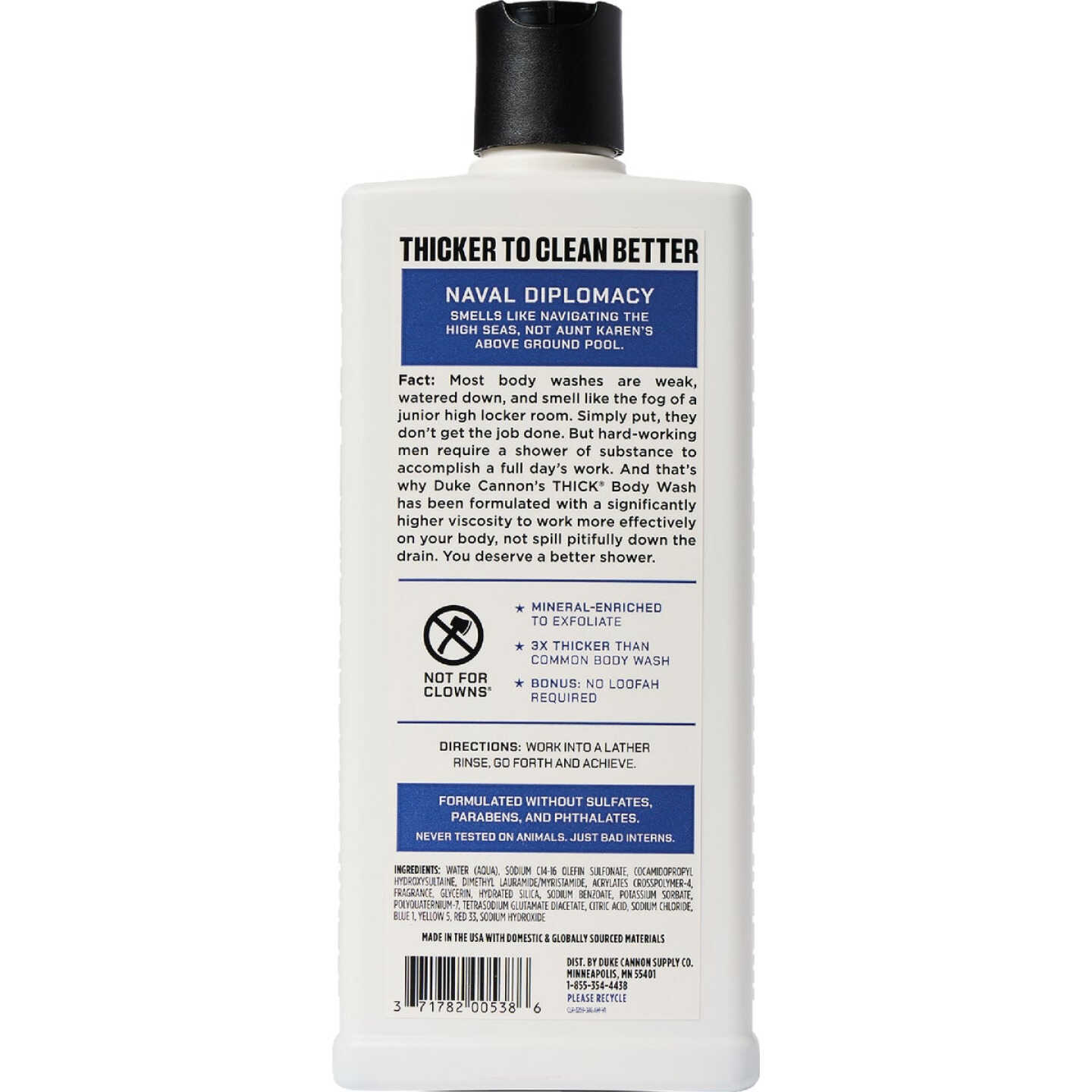 Duke Cannon 18 Oz. Naval Diplomacy Thick Liquid Shower Wash Image 2