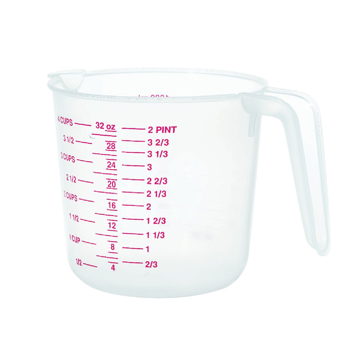 Norpro 4 Cup White Plastic Measuring Cup Image 1