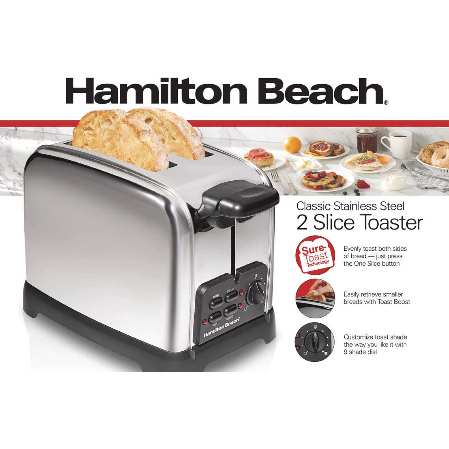 Hamilton Beach Classic 2-Slice Stainless Steel Toaster Image 2