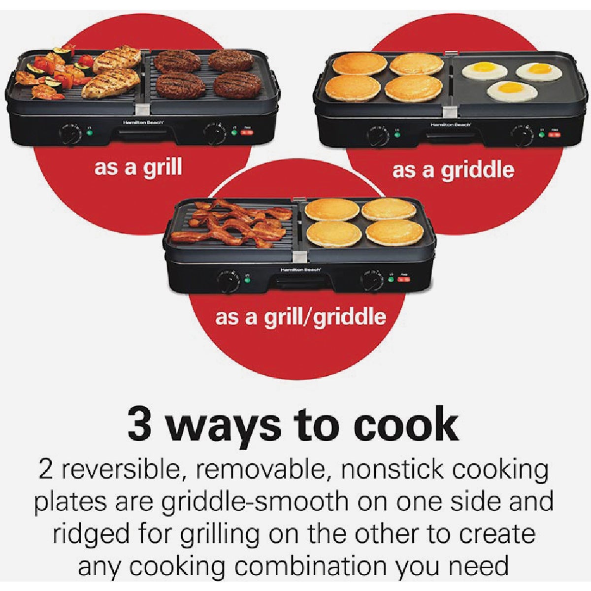 Hamilton Beach 3-In-One Electric Grill/Griddle Image 3