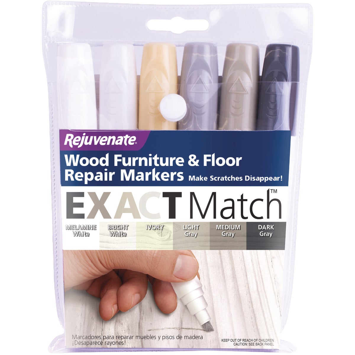 Rejuvenate Exact Match Whites & Grays Wood Furniture & Floor Repair Markers (6-Pack) Image 1