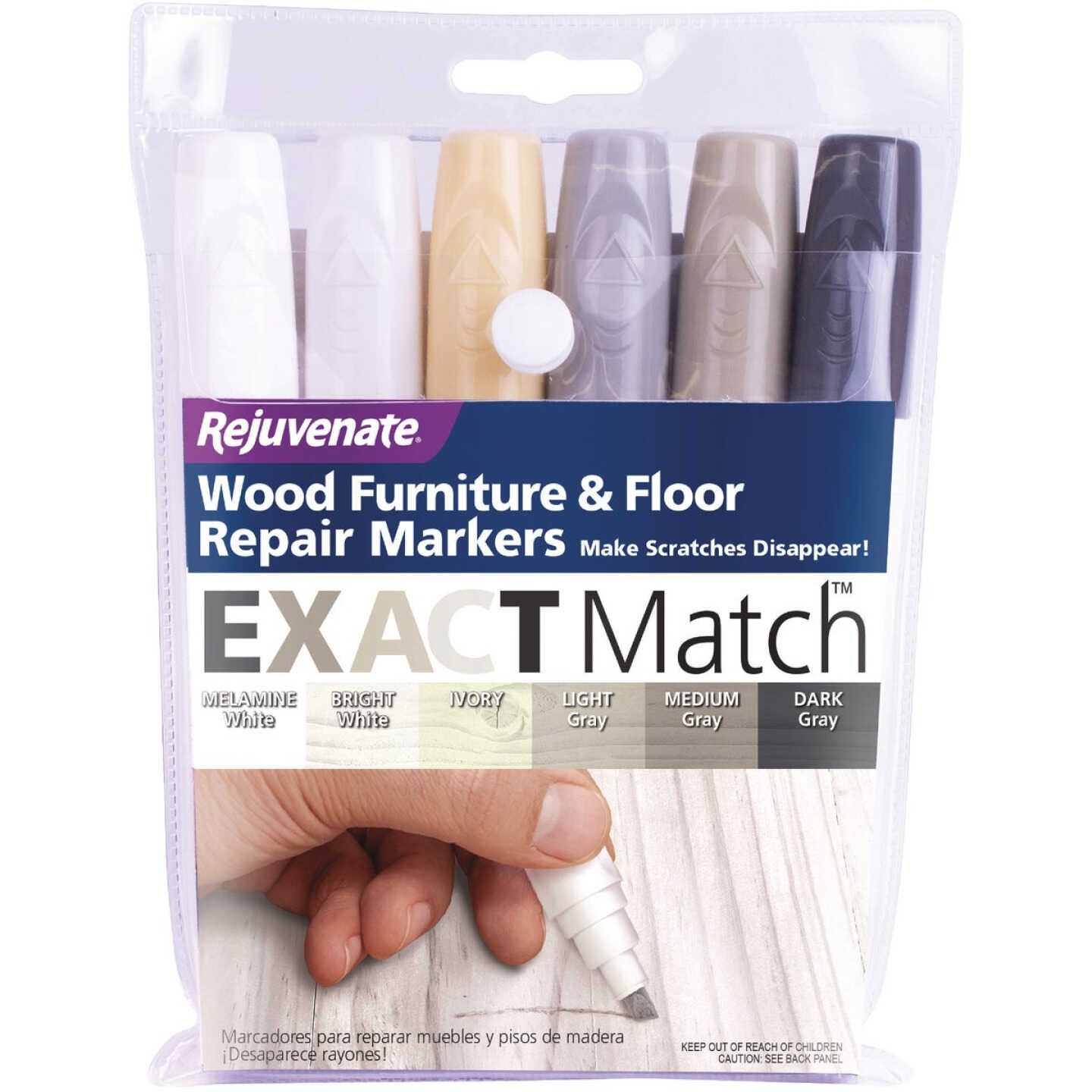 Rejuvenate Exact Match Whites & Grays Wood Furniture & Floor Repair Markers (6-Pack) Image 1
