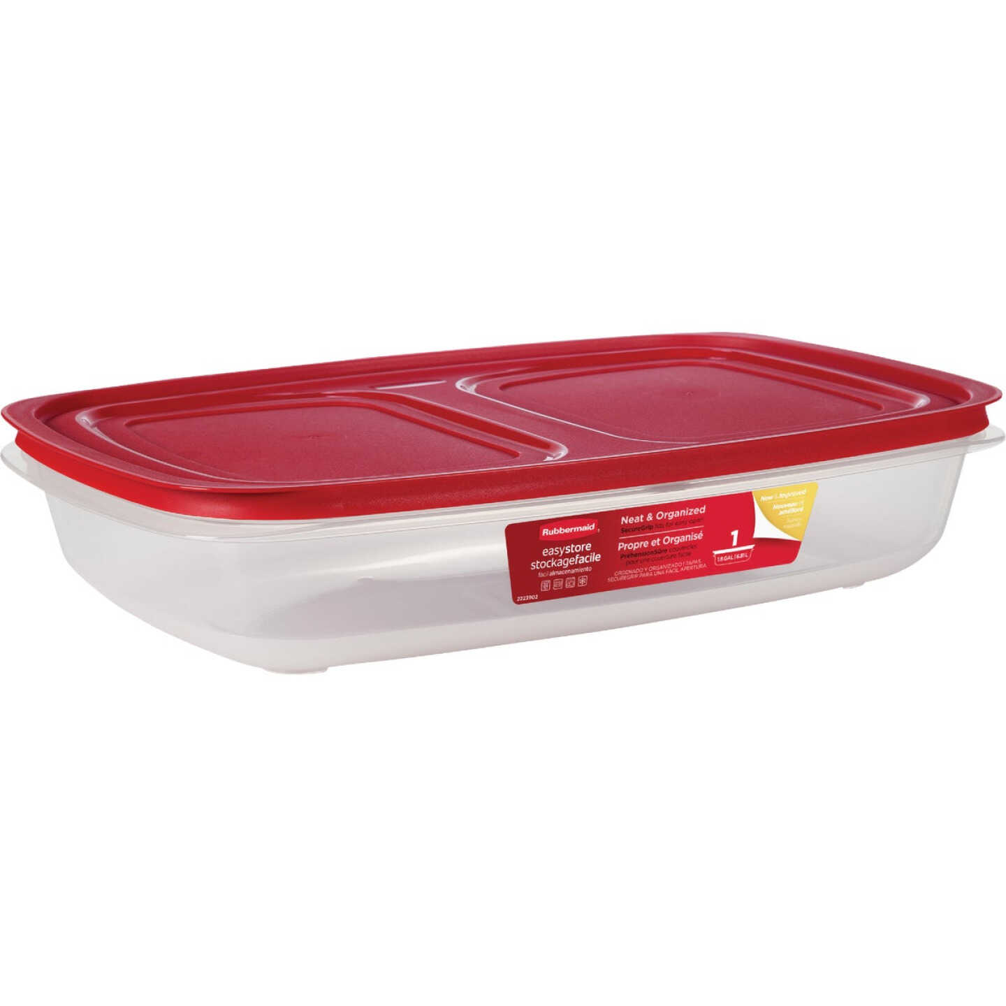 Rubbermaid EasyStore 28.8 C. Clear Rectangular Food Storage Container with Lid Image 3