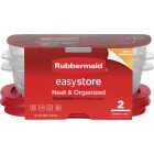 Rubbermaid 3.57-Cup EasyStore Rectangular Food Storage Container with Lid (2 Pack) Image 1