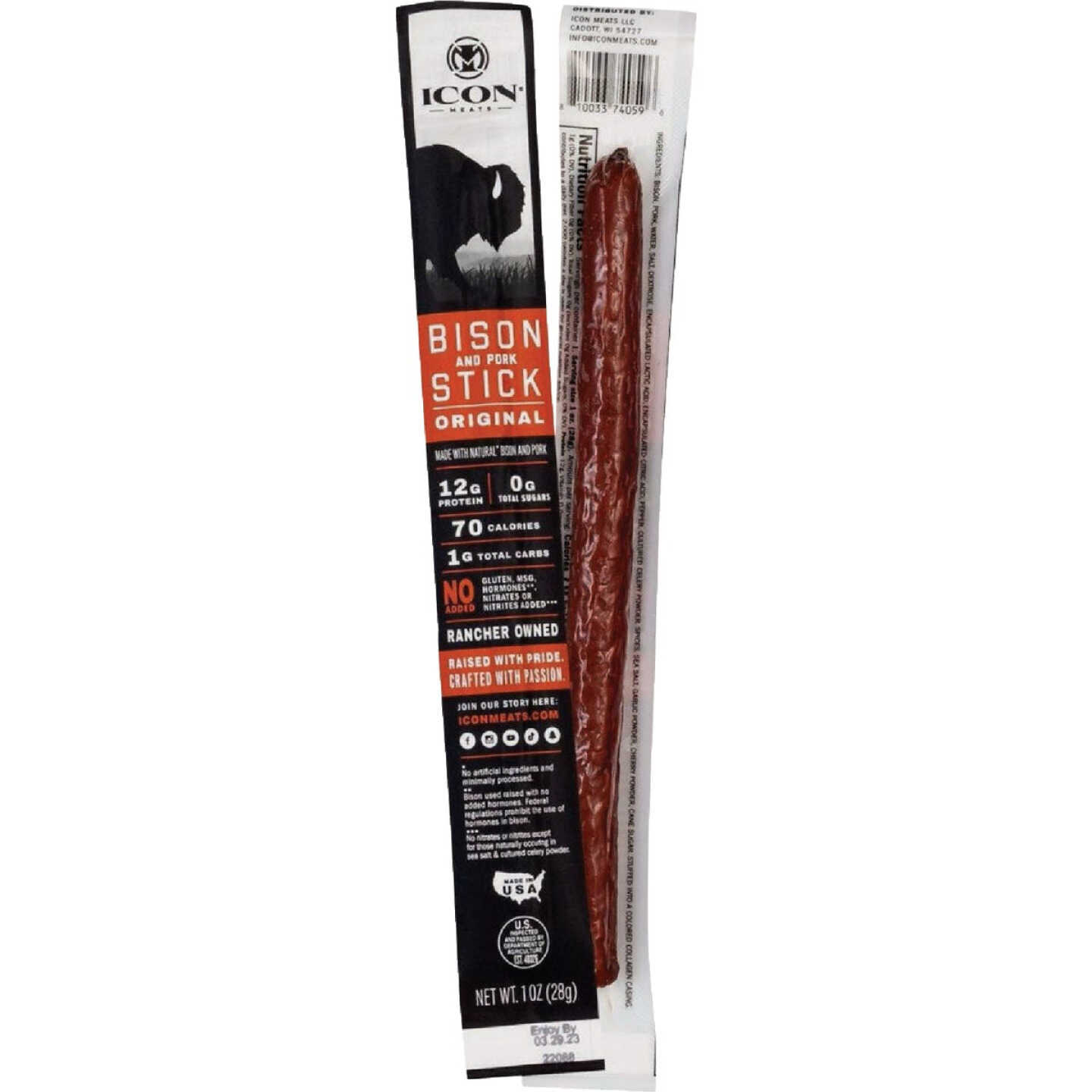 Icon 1 Oz. Original Bison Stick Jerky Image 1