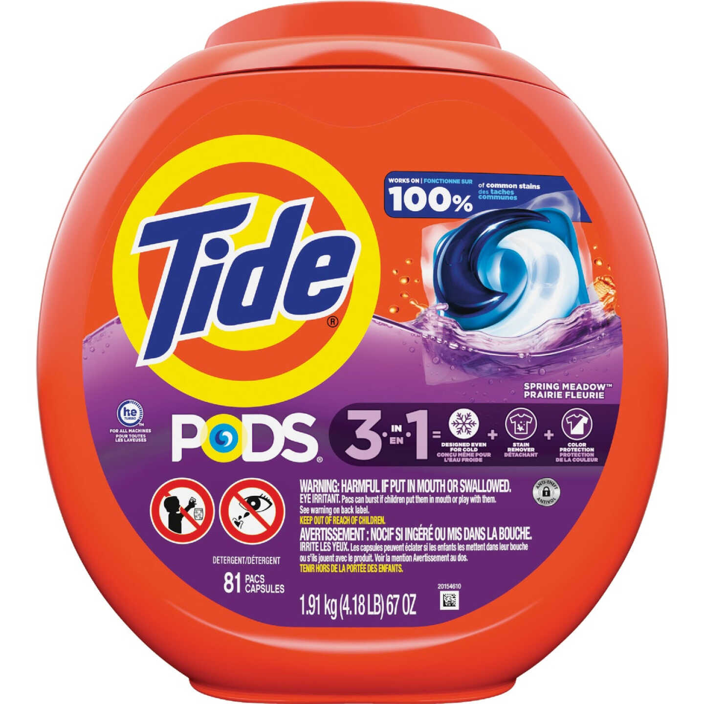 Tide Pods Spring Meadow HE Liquid Laundry Detergent Soap Pacs (76-Count) Image 1