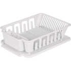 Sterilite 13.75 In. W. x 5.5 In. H. x 18.75 In. L. Dish Drainer (2-Piece) Image 1