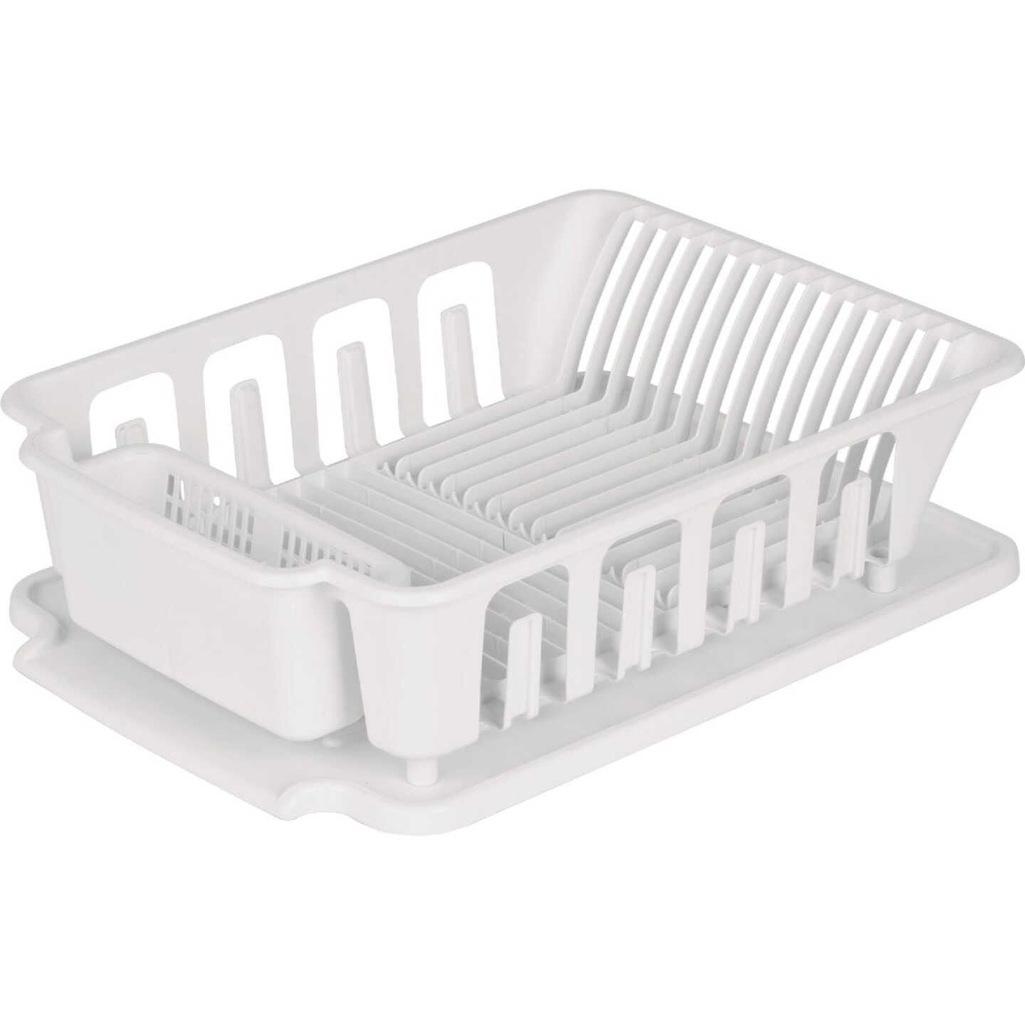 Sterilite 13.75 In. W. x 5.5 In. H. x 18.75 In. L. Dish Drainer (2-Piece) Image 1