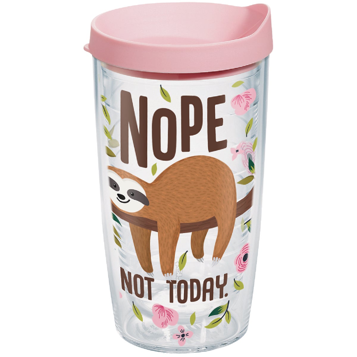 Tervis Sloth Nope Not Today Wrap 16 Oz. BPA Free Insulated Tumbler with Travel Lid Image 1