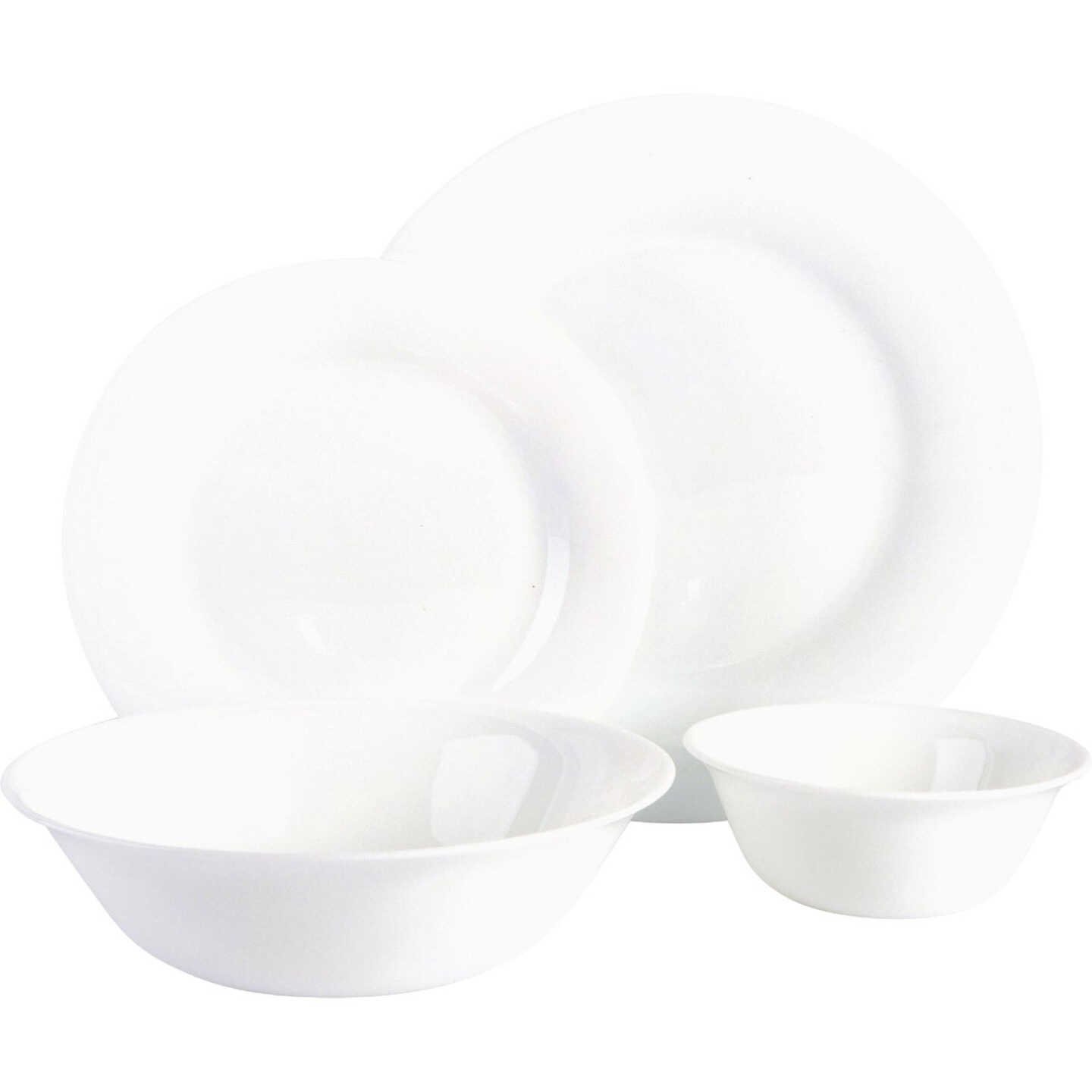 Gibson Home Ultra White Shadow Opal Glass Dinnerware Set (36-Piece) Image 1