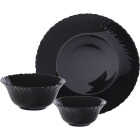Gibson Home Ultra Bandini Black Glass Dinnerware Set (12-Piece) Image 1