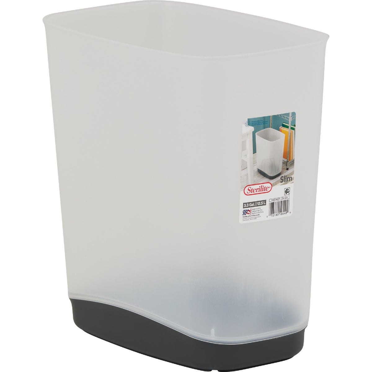 Sterilite 3.3 Gal. Rectangular Slim Wastebasket Image 5