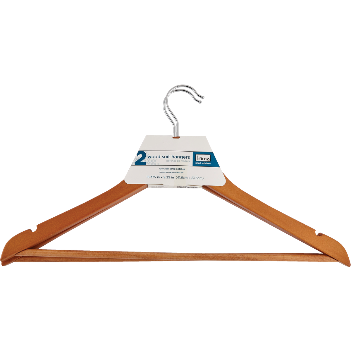 Homz Smart Solutions Lacquered Wood Suit Hanger (2-Pack)